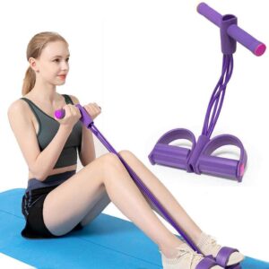 foot pedal resistance band elastic sit up pull rope yoga fitness gym elastic pull ropes tummy trimmer
