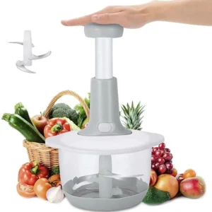 manual hand push chopper | multi functional vegetable meat grinder, grater, chopper 2 liter