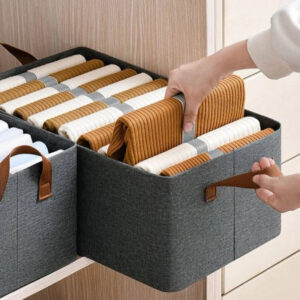 wardrobe clothes organizer storage box foldable drawer 2 handles on both side pack off 03