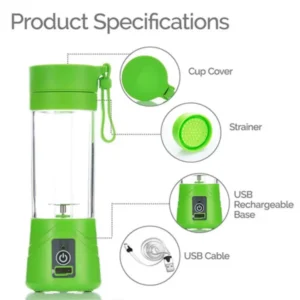 recargeable juicer blender 6 blades 380ml portable juicer cup & smoothie maker charging